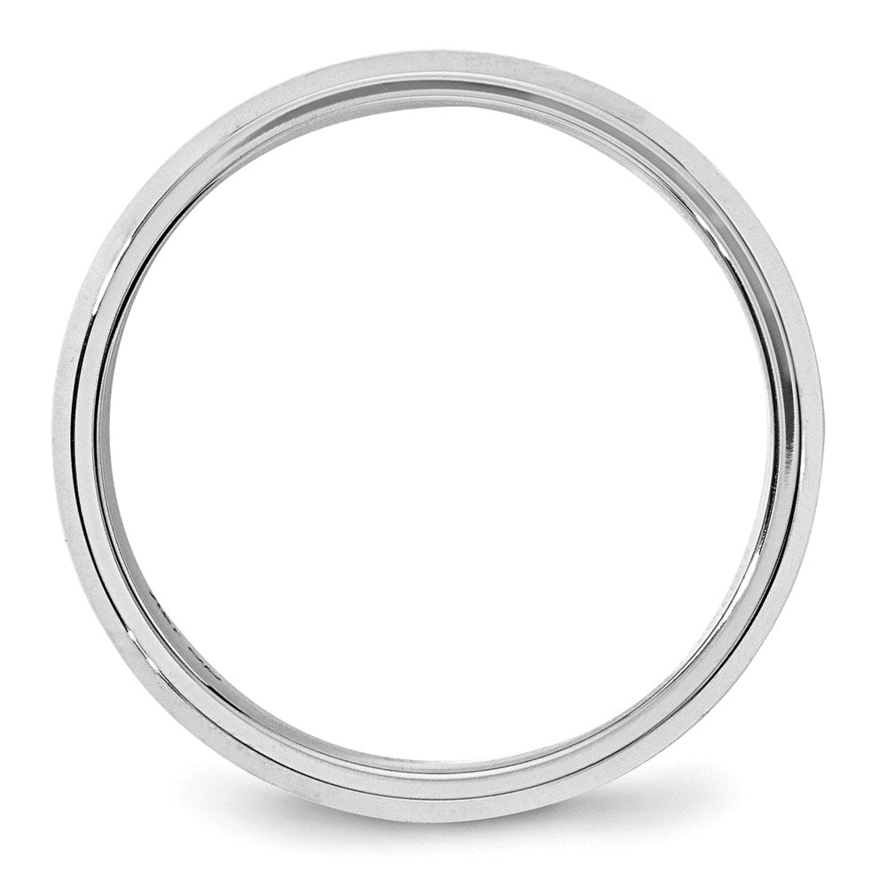 14k White Gold 6mm Beveled Edge Comfort Fit Wedding Band Size 12.5