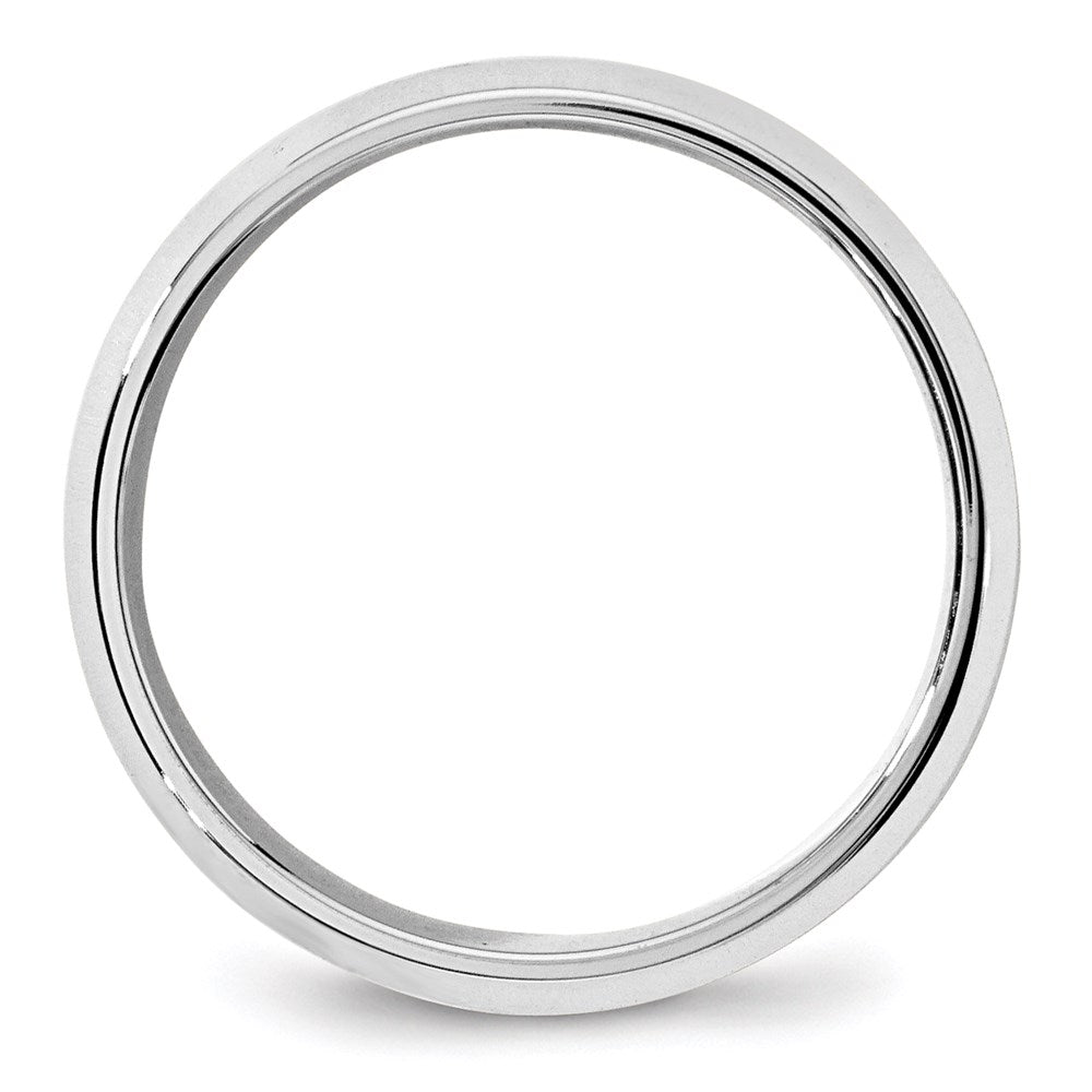 14k White Gold 7mm Beveled Edge Comfort Fit Wedding Band Size 9
