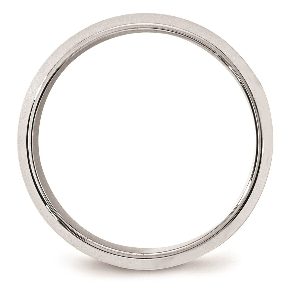 14k White Gold 8mm Beveled Edge Comfort Fit Wedding Band Size 6.5