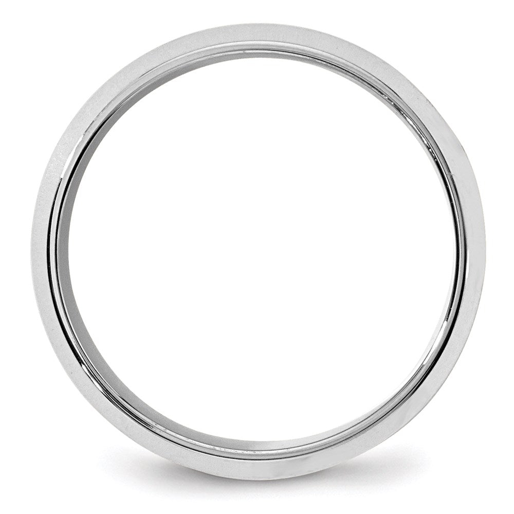 14k White Gold 8mm Beveled Edge Comfort Fit Wedding Band Size 4