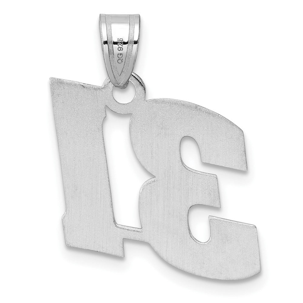 14k White Gold Polished Block Number 31 Pendant