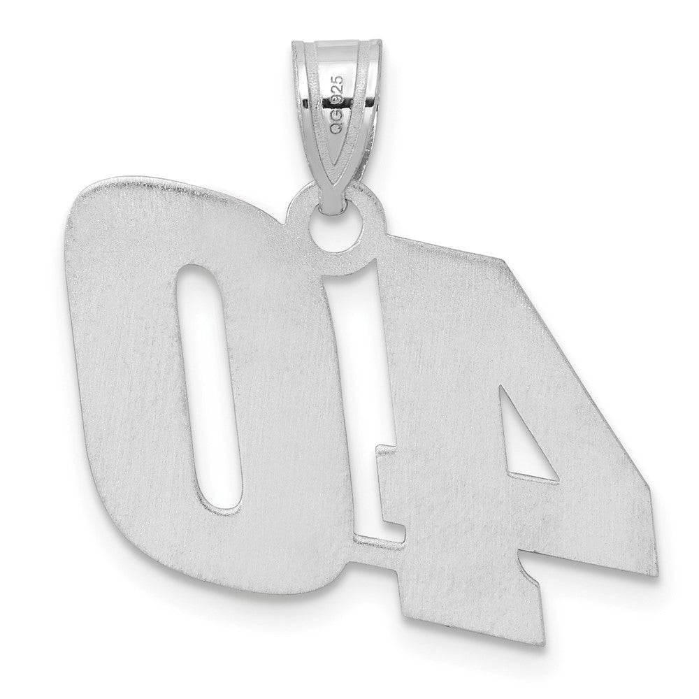14k White Gold Polished Block Number 40 Pendant
