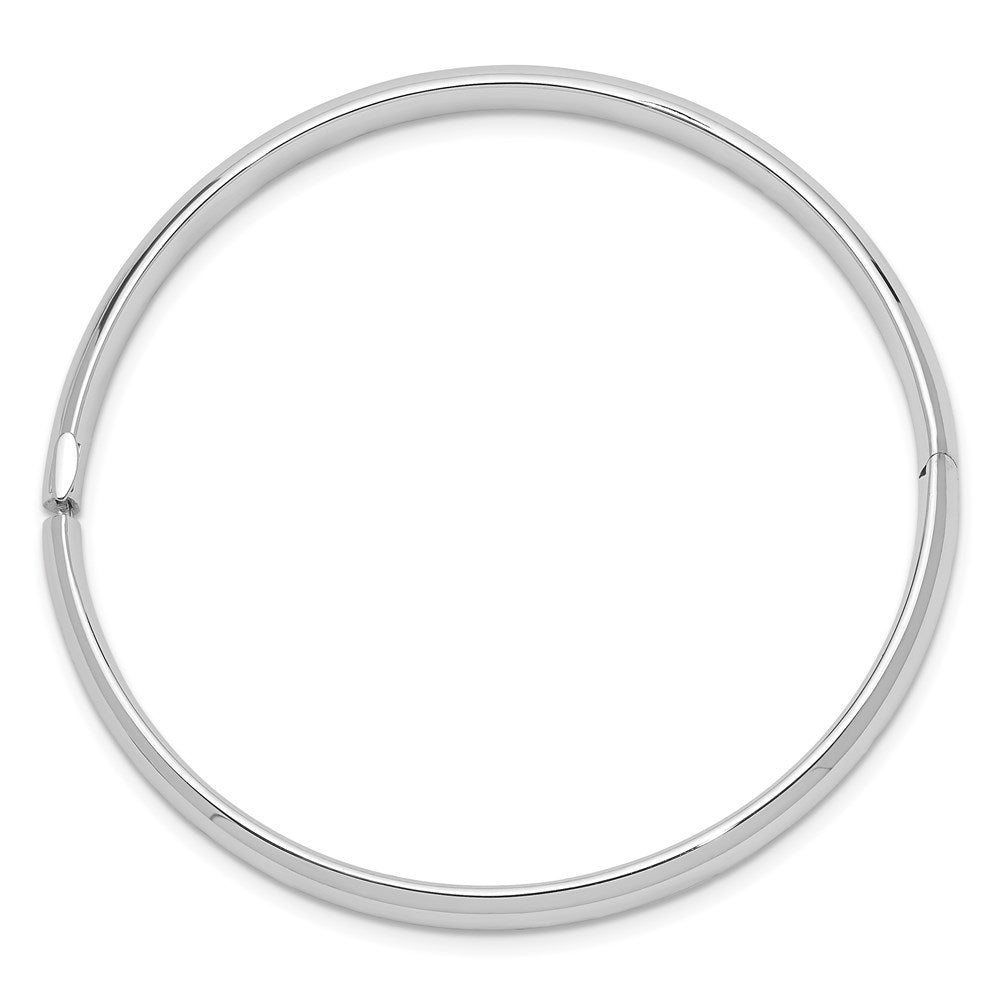 14k 3/16 White Gold Hinged Bangle