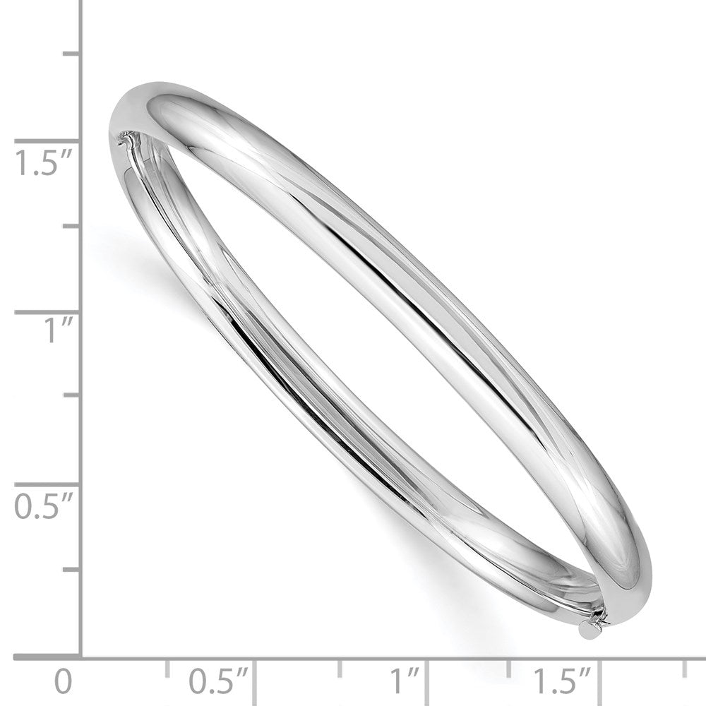 14k 3/16 White Gold Hinged Bangle