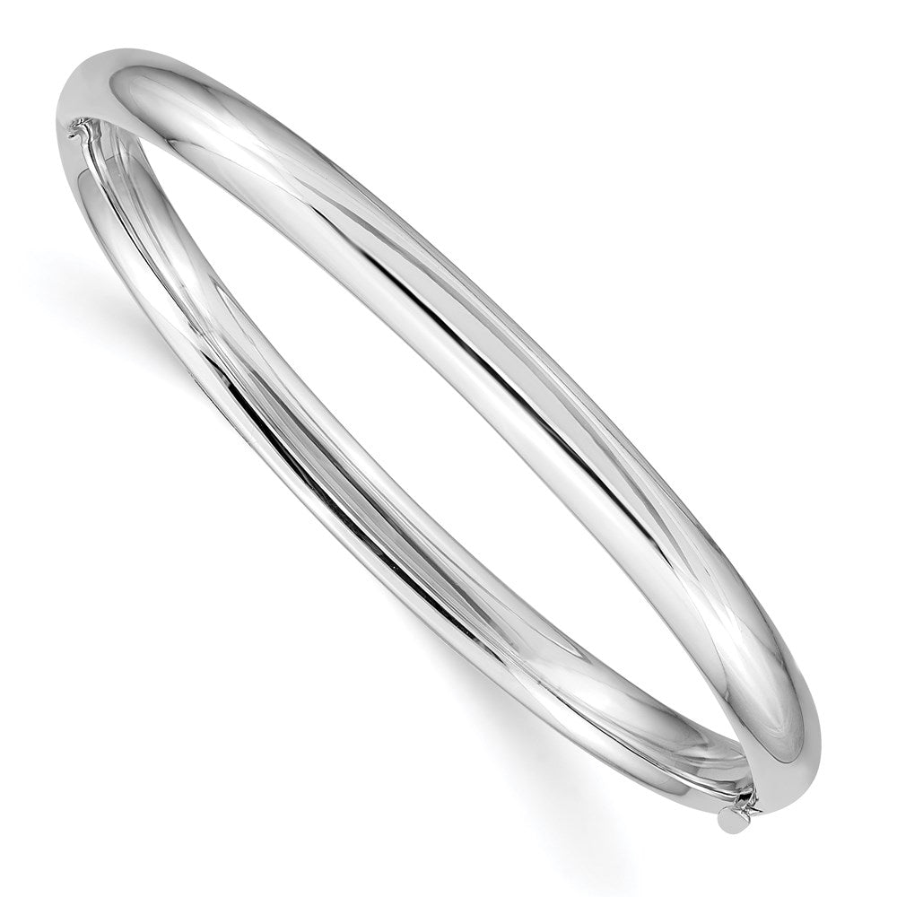 14k 3/16 White Gold Hinged Bangle