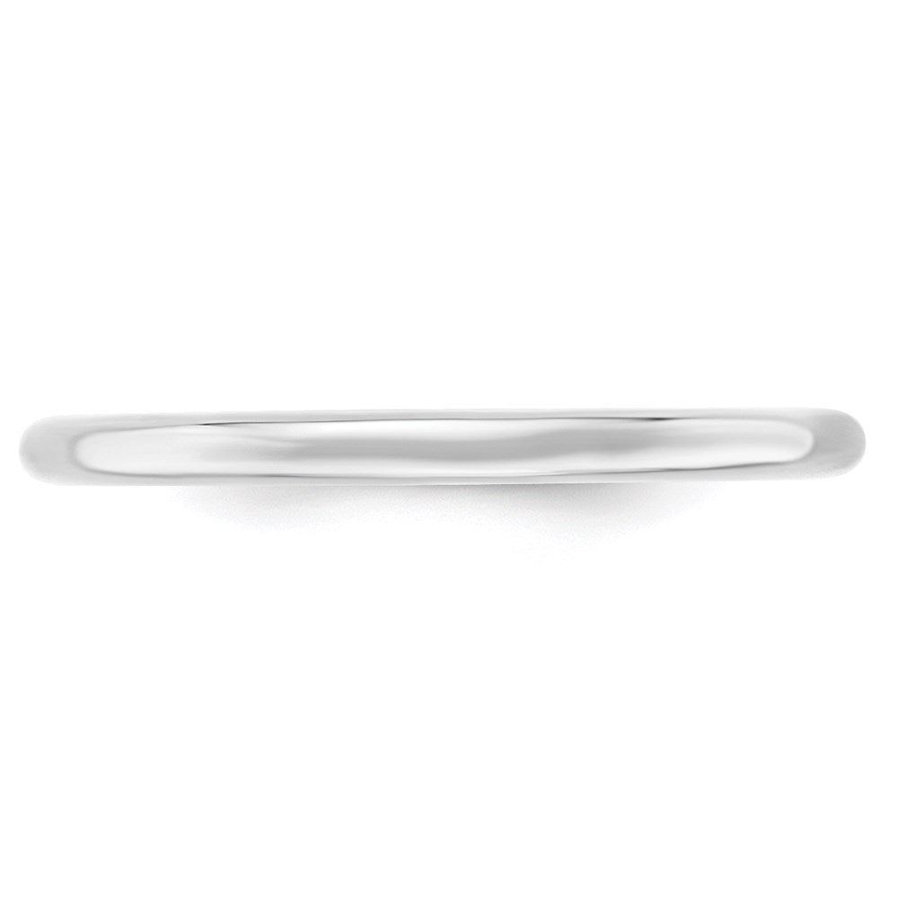 14k White Gold 2mm Standard Weight Comfort Fit Wedding Band Size 14