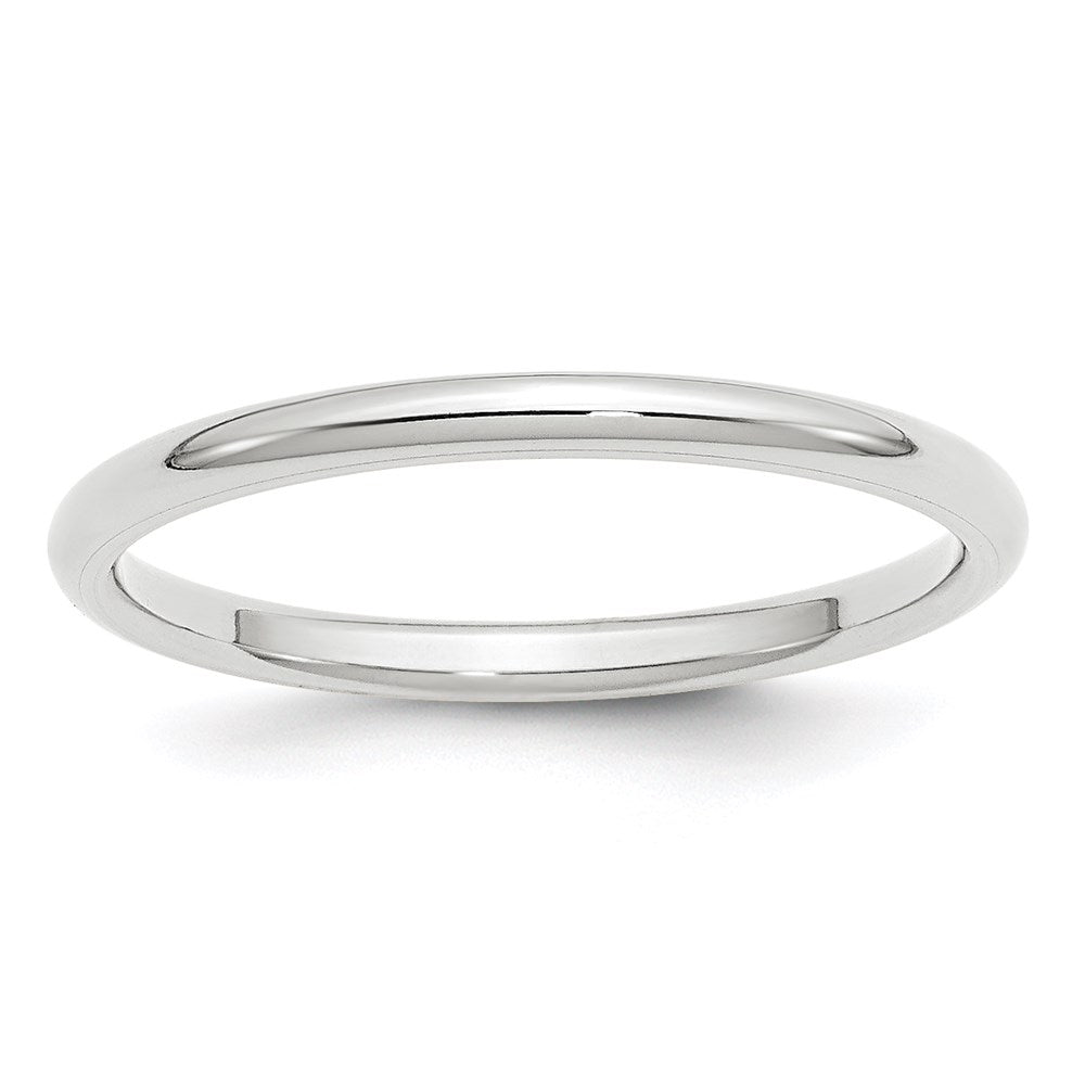 14k White Gold 2mm Standard Weight Comfort Fit Wedding Band Size 13