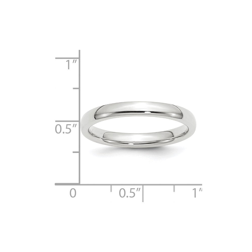 14k White Gold 3mm Standard Weight Comfort Fit Wedding Band Size 6.5