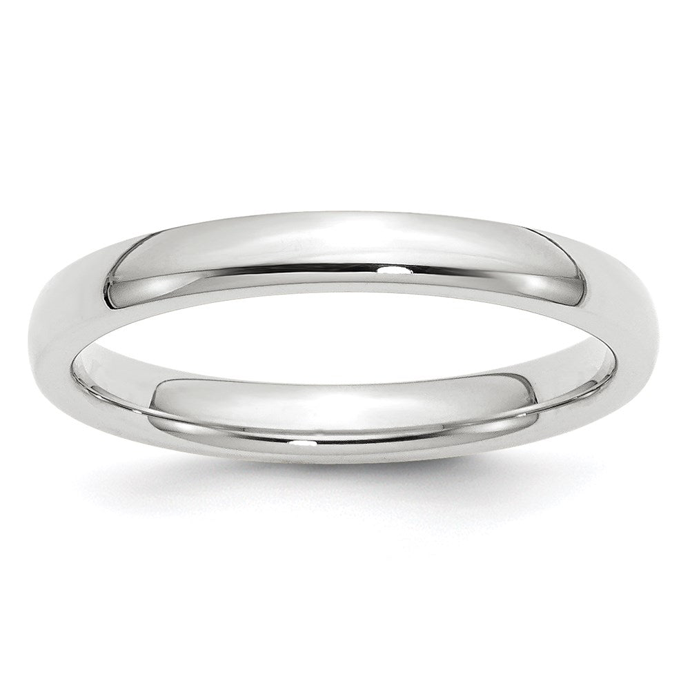 14k White Gold 3mm Standard Weight Comfort Fit Wedding Band Size 13