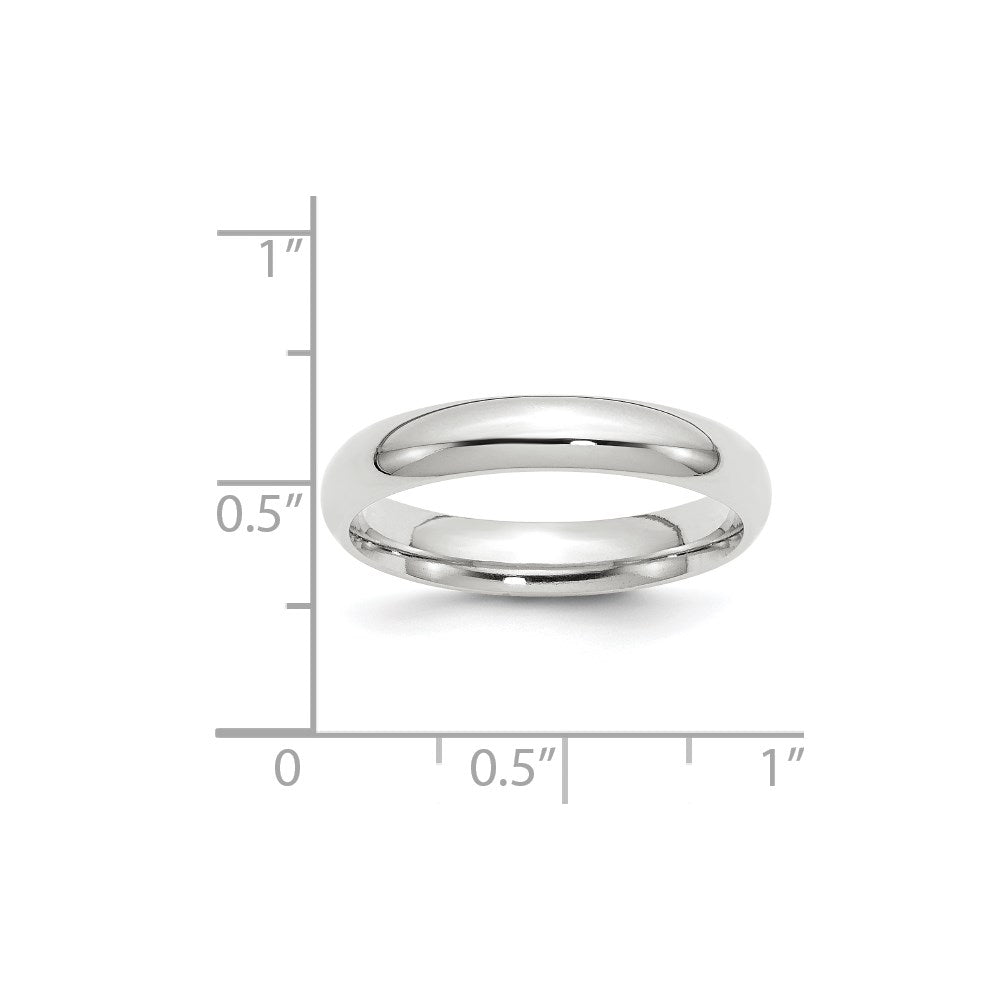 14k White Gold 4mm Standard Weight Comfort Fit Wedding Band Size 13.5