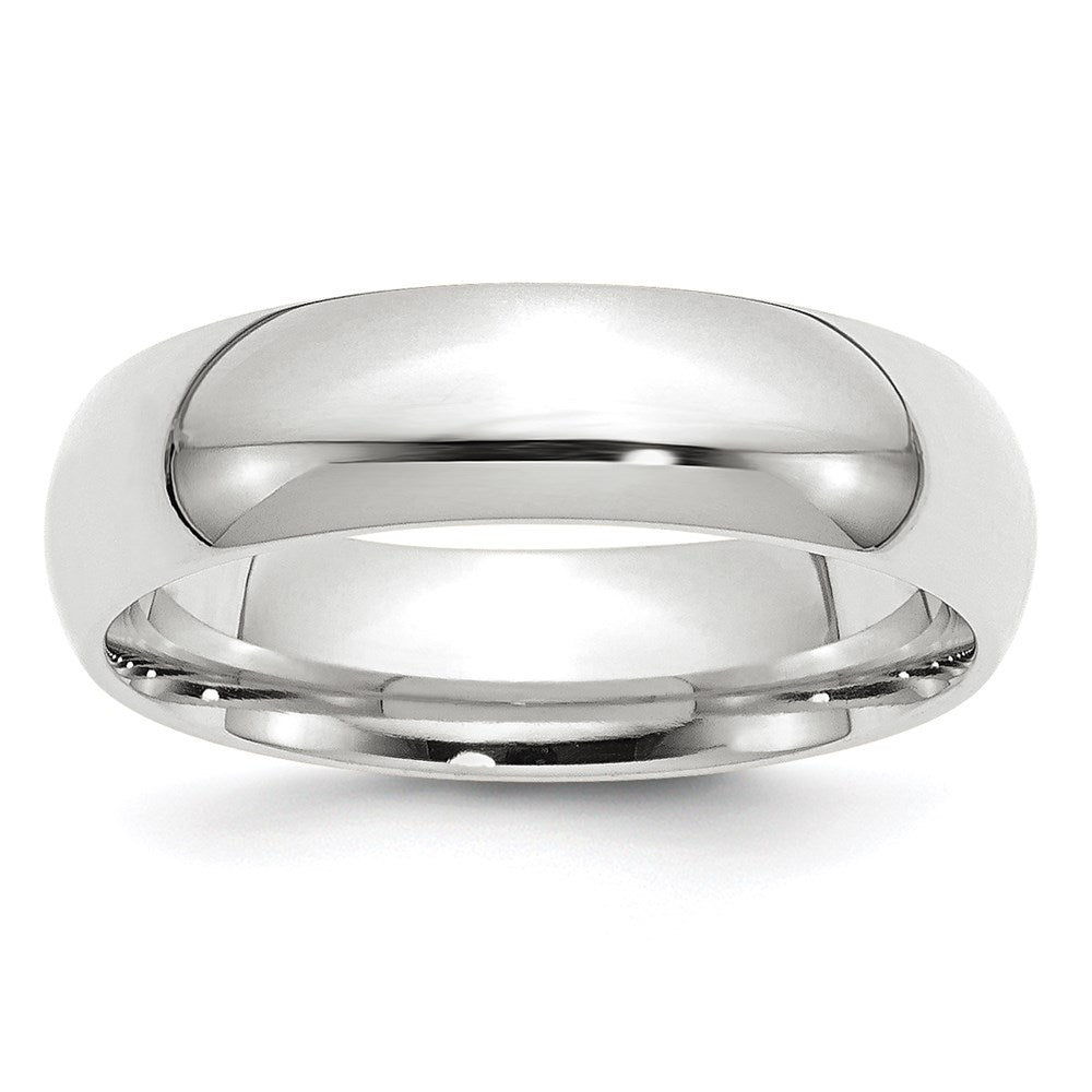 14k White Gold 6mm Standard Weight Comfort Fit Wedding Band Size 11.5