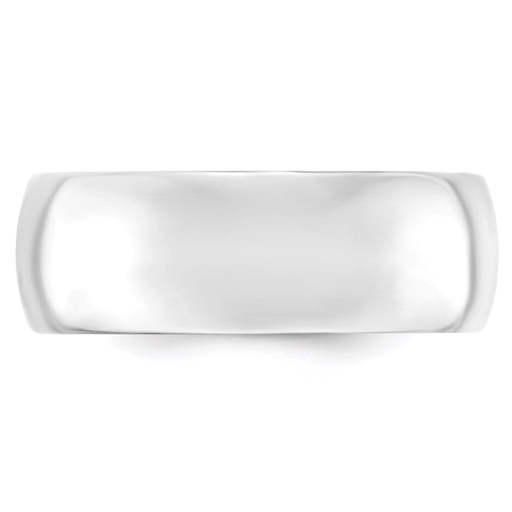 14k White Gold 8mm Standard Weight Comfort Fit Wedding Band Size 4.5