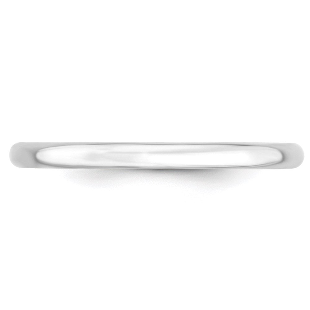 14k White Gold 2mm Lightweight Comfort Fit Wedding Band Size 11.5