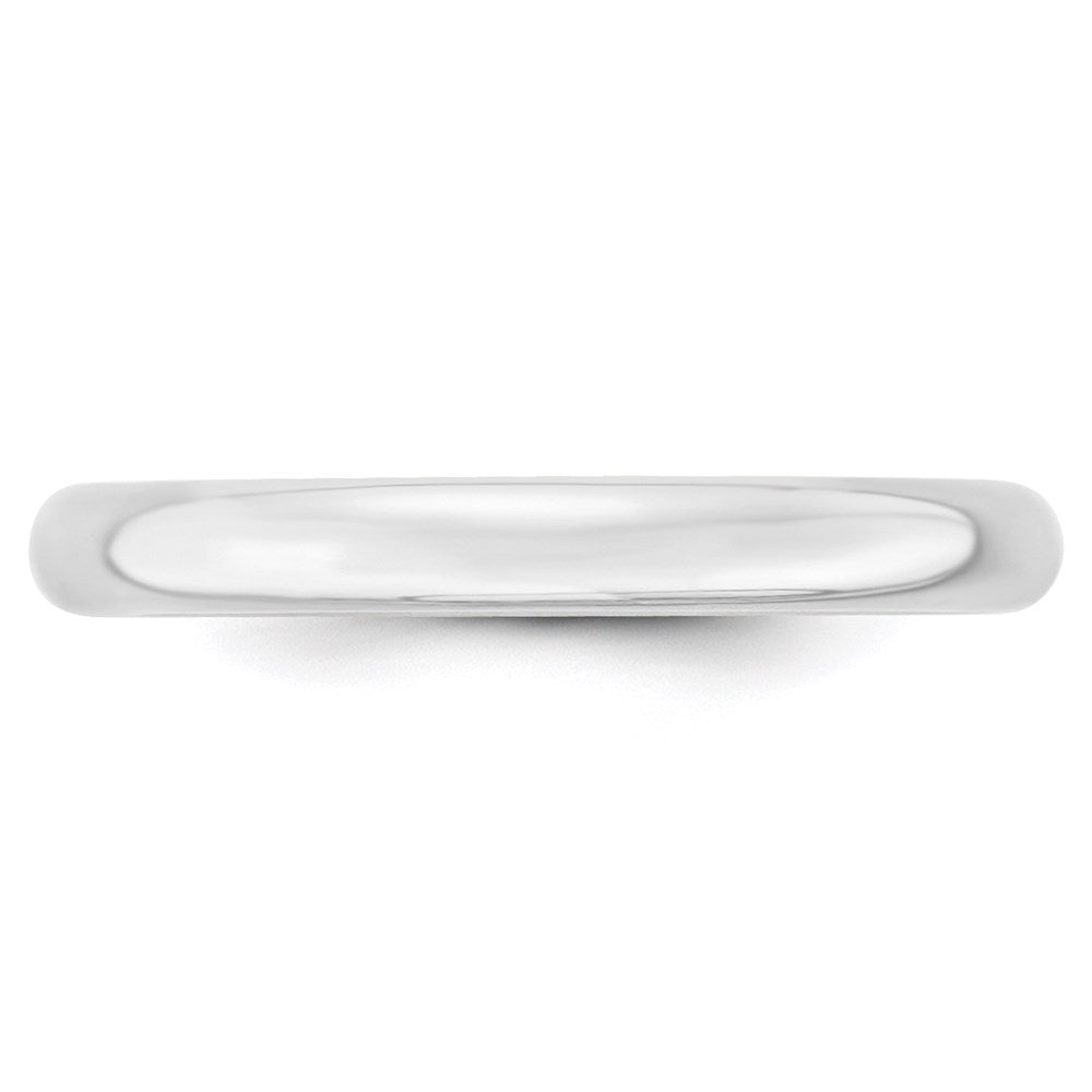 14k White Gold 3mm Lightweight Comfort Fit Wedding Band Size 13