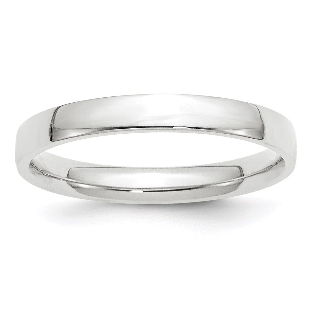 14k White Gold 3mm Lightweight Comfort Fit Wedding Band Size 7.5