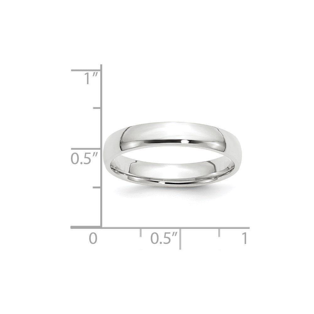 14k White Gold 4mm Lightweight Comfort Fit Wedding Band Size 8