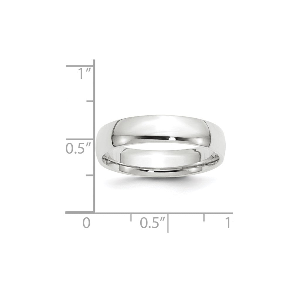 14k White Gold 5mm Lightweight Comfort Fit Wedding Band Size 8.5