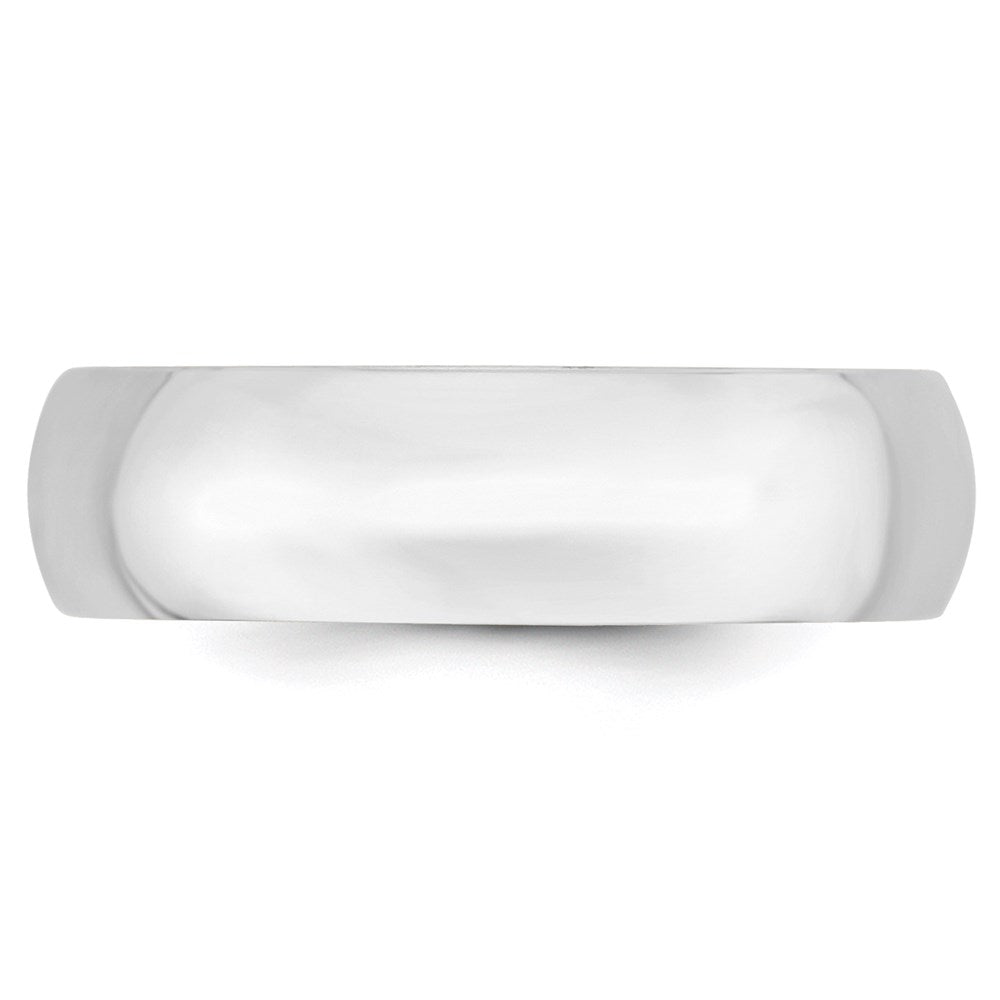 14k White Gold 6mm Lightweight Comfort Fit Wedding Band Size 7.5