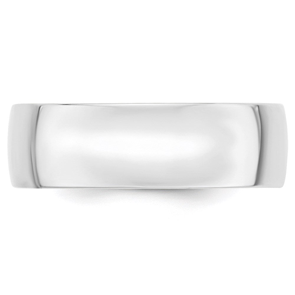 14k White Gold 7mm Lightweight Comfort Fit Wedding Band Size 5.5
