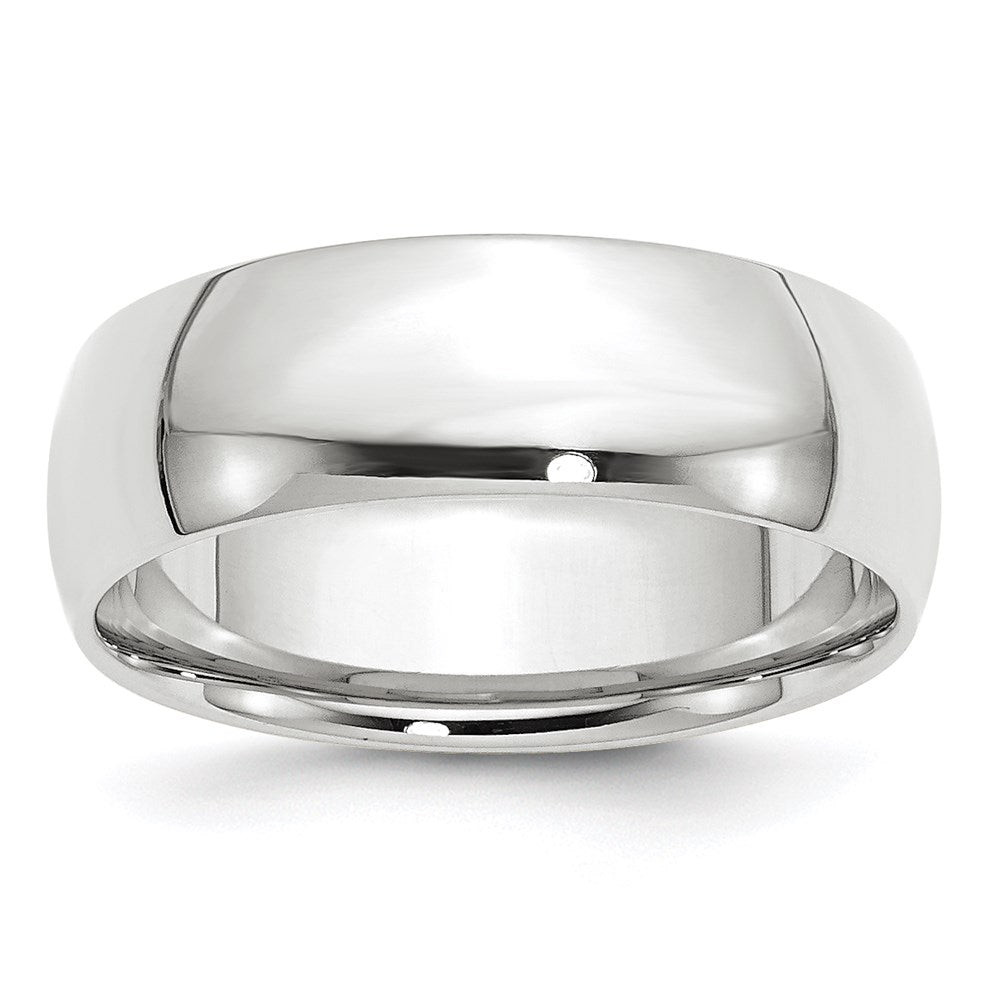 14k White Gold 7mm Lightweight Comfort Fit Wedding Band Size 13