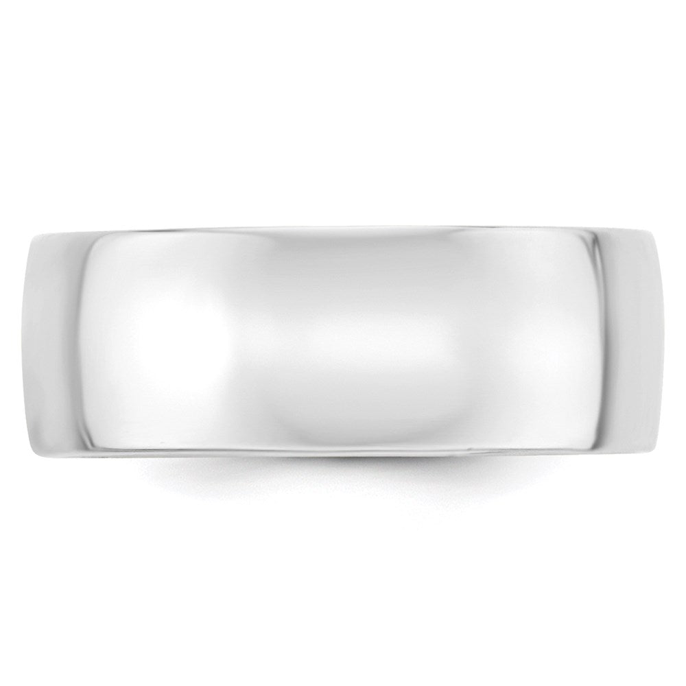 14k White Gold 8mm Lightweight Comfort Fit Wedding Band Size 5