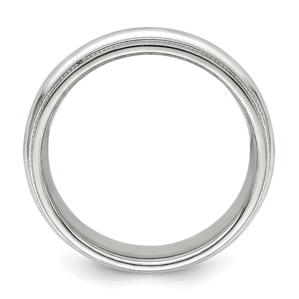 14k White Gold 6mm Double Milgrain Comfort Fit Wedding Band Size 12
