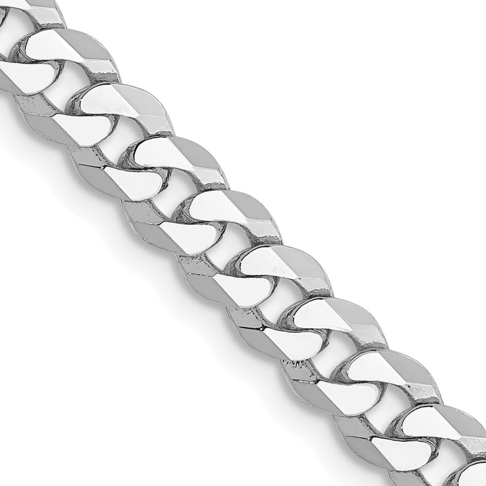 14K White Gold 26 inch 4.75mm Flat Beveled Curb with Lobster Clasp Chain