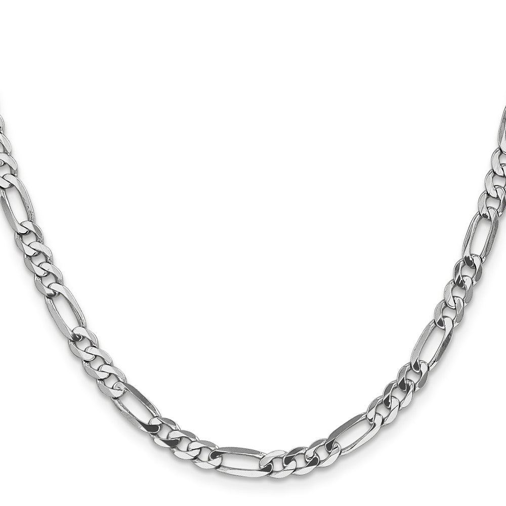 14k White Gold 26 inch 4.5mm Flat Figaro with Lobster Clasp Chain