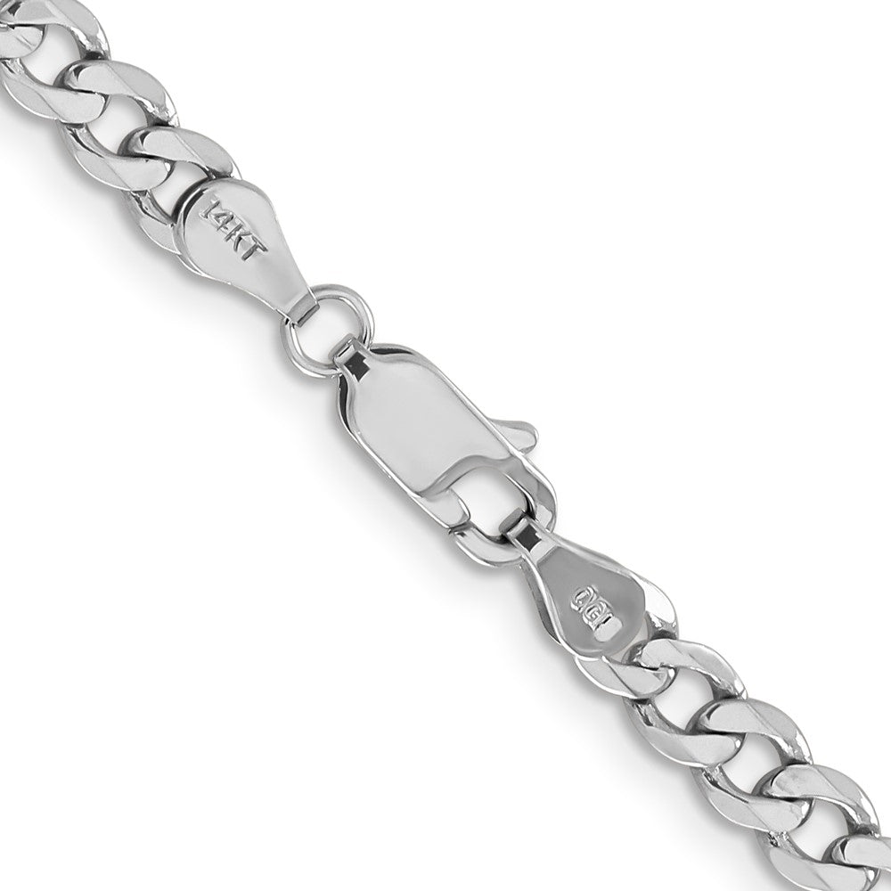 14k White Gold 26 inch 4.5mm Flat Figaro with Lobster Clasp Chain