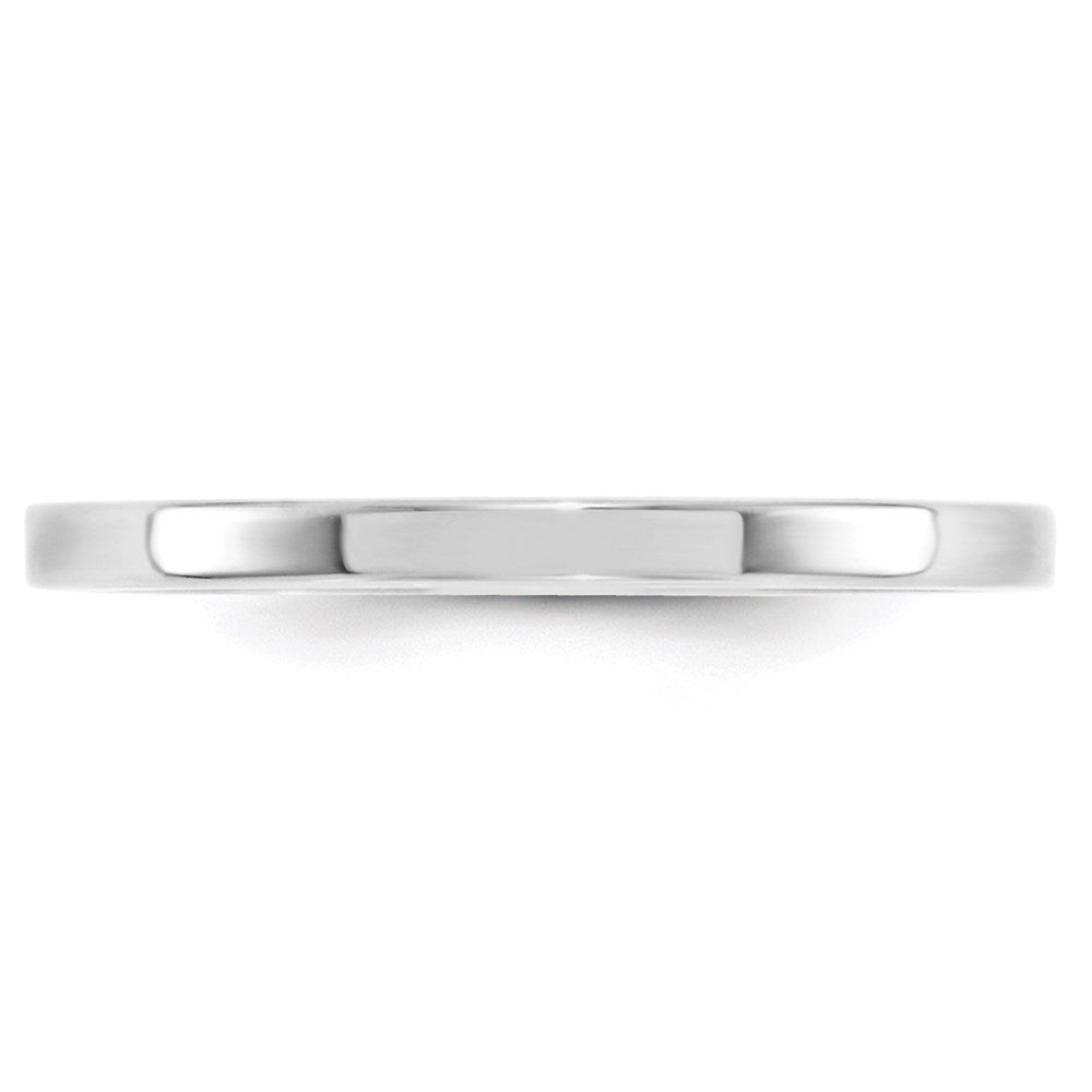 14k White Gold 2mm Standard Weight Flat Comfort Fit Wedding Band Size 11
