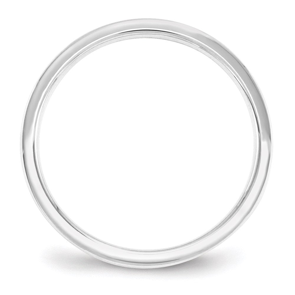 14k White Gold 2.5mm Standard Weight Flat Comfort Fit Wedding Band Size 4.5