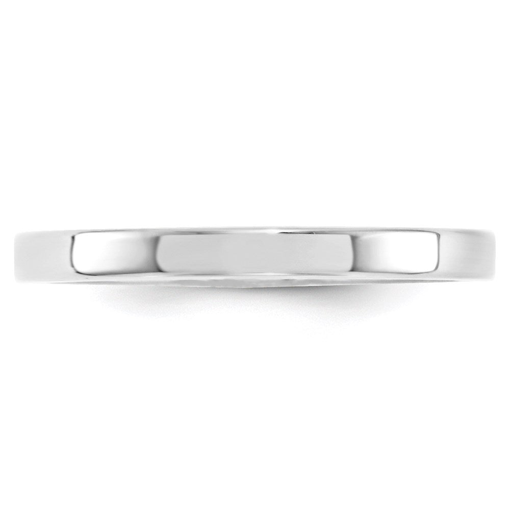 14k White Gold 2.5mm Standard Weight Flat Comfort Fit Wedding Band Size 6.5