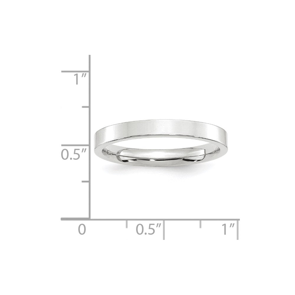 14k White Gold 3mm Standard Weight Flat Comfort Fit Wedding Band Size 5.5