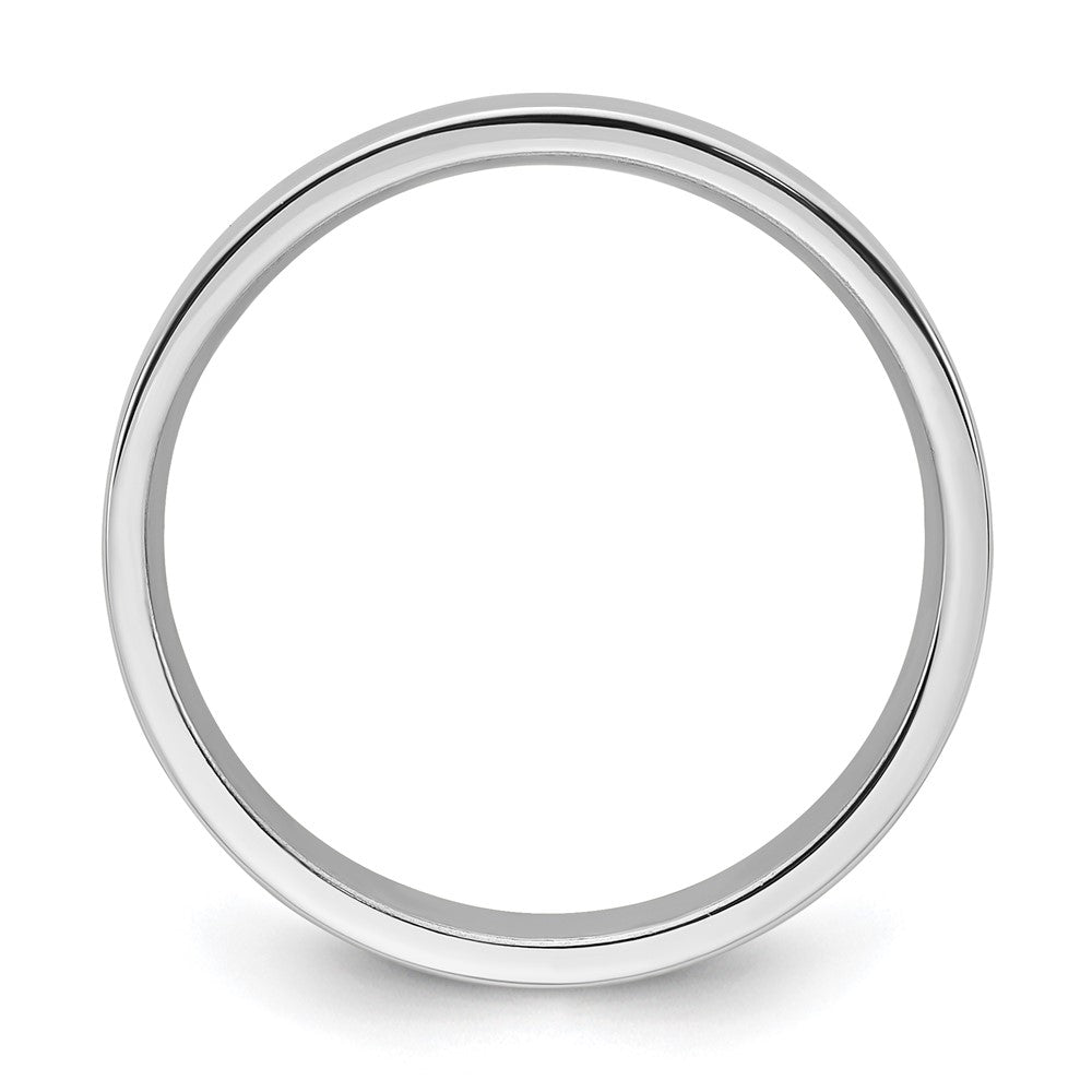 14k White Gold 4mm Standard Weight Flat Comfort Fit Wedding Band Size 7.5