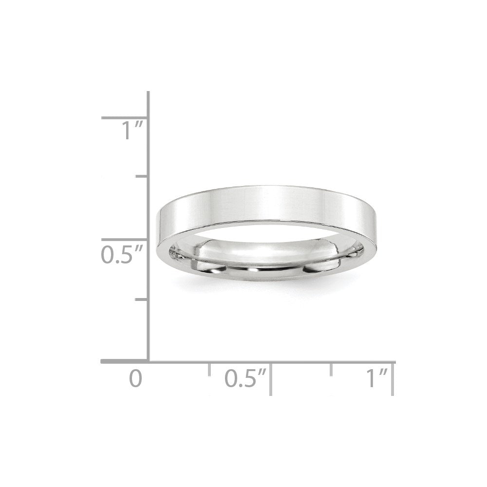 14k White Gold 4mm Standard Weight Flat Comfort Fit Wedding Band Size 9