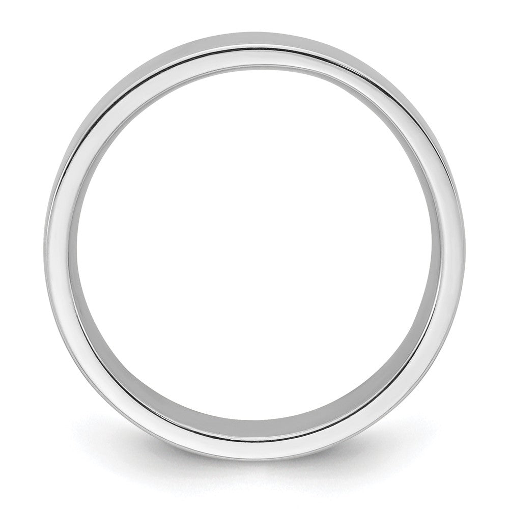 14k White Gold 5mm Standard Weight Flat Comfort Fit Wedding Band Size 8.5