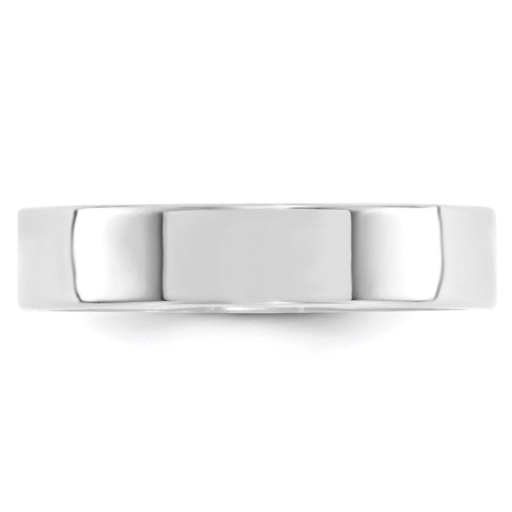 14k White Gold 5mm Standard Weight Flat Comfort Fit Wedding Band Size 11.5