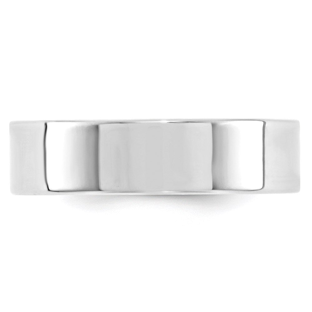 14k White Gold 6mm Standard Weight Flat Comfort Fit Wedding Band Size 9