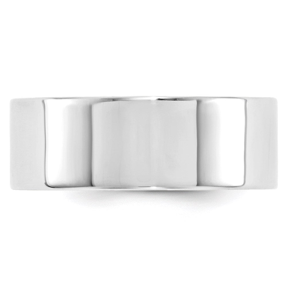 14k White Gold 8mm Standard Weight Flat Comfort Fit Wedding Band Size 10.5