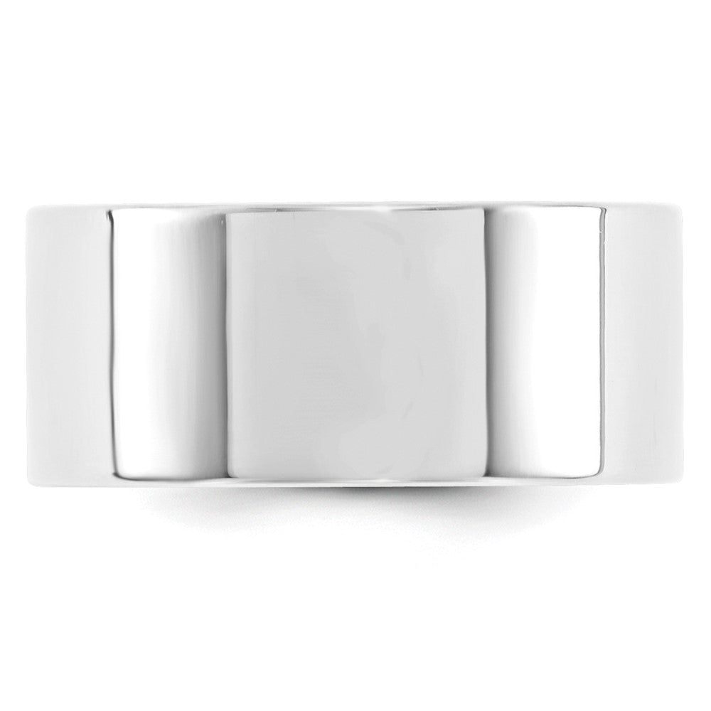 14k White Gold 10mm Standard Weight Flat Comfort Fit Wedding Band Size 5.5