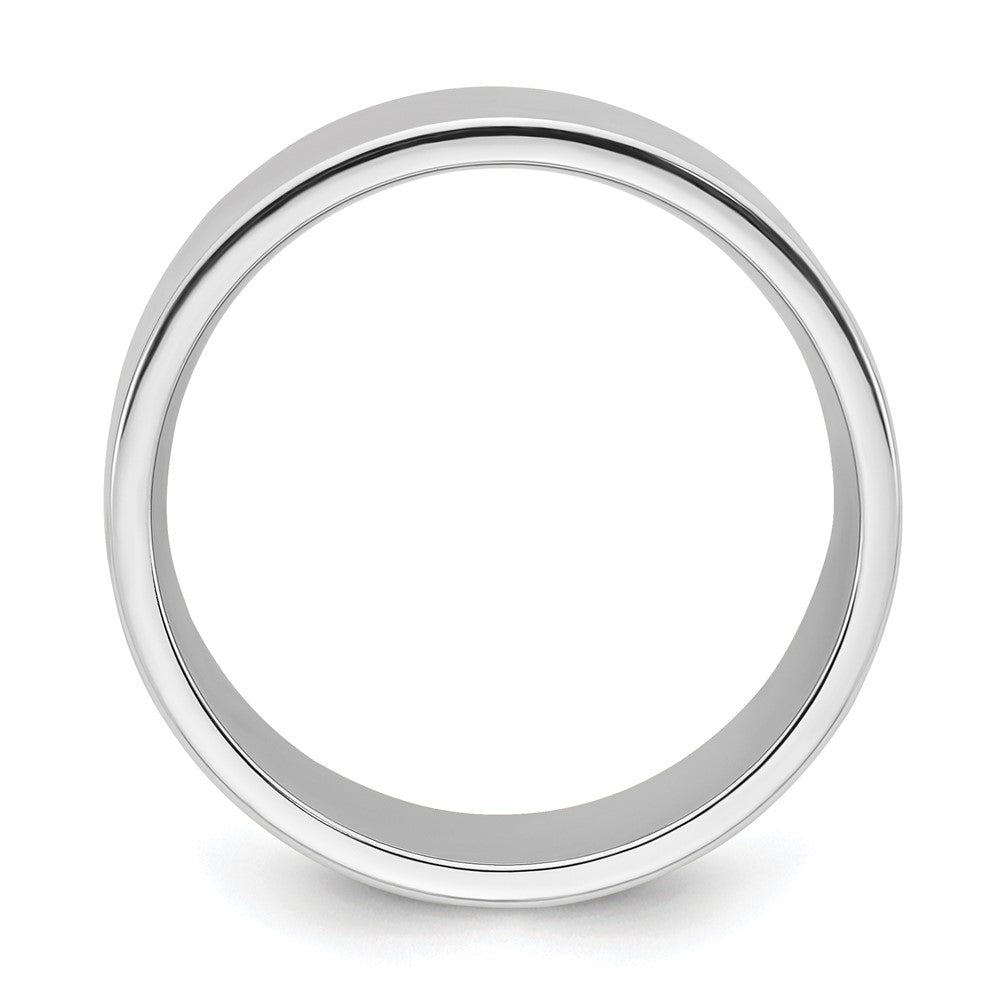 14k White Gold 12mm Standard Weight Flat Comfort Fit Wedding Band Size 6