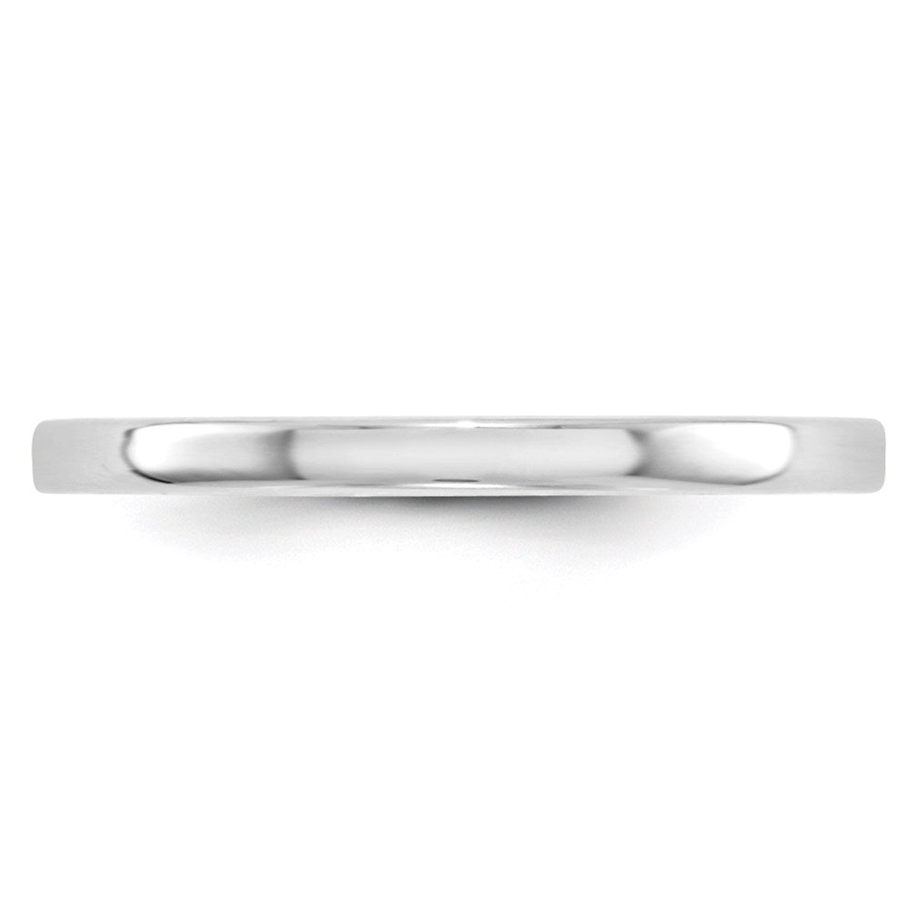 14k White Gold 2mm Lightweight Flat Wedding Band Size 12.5
