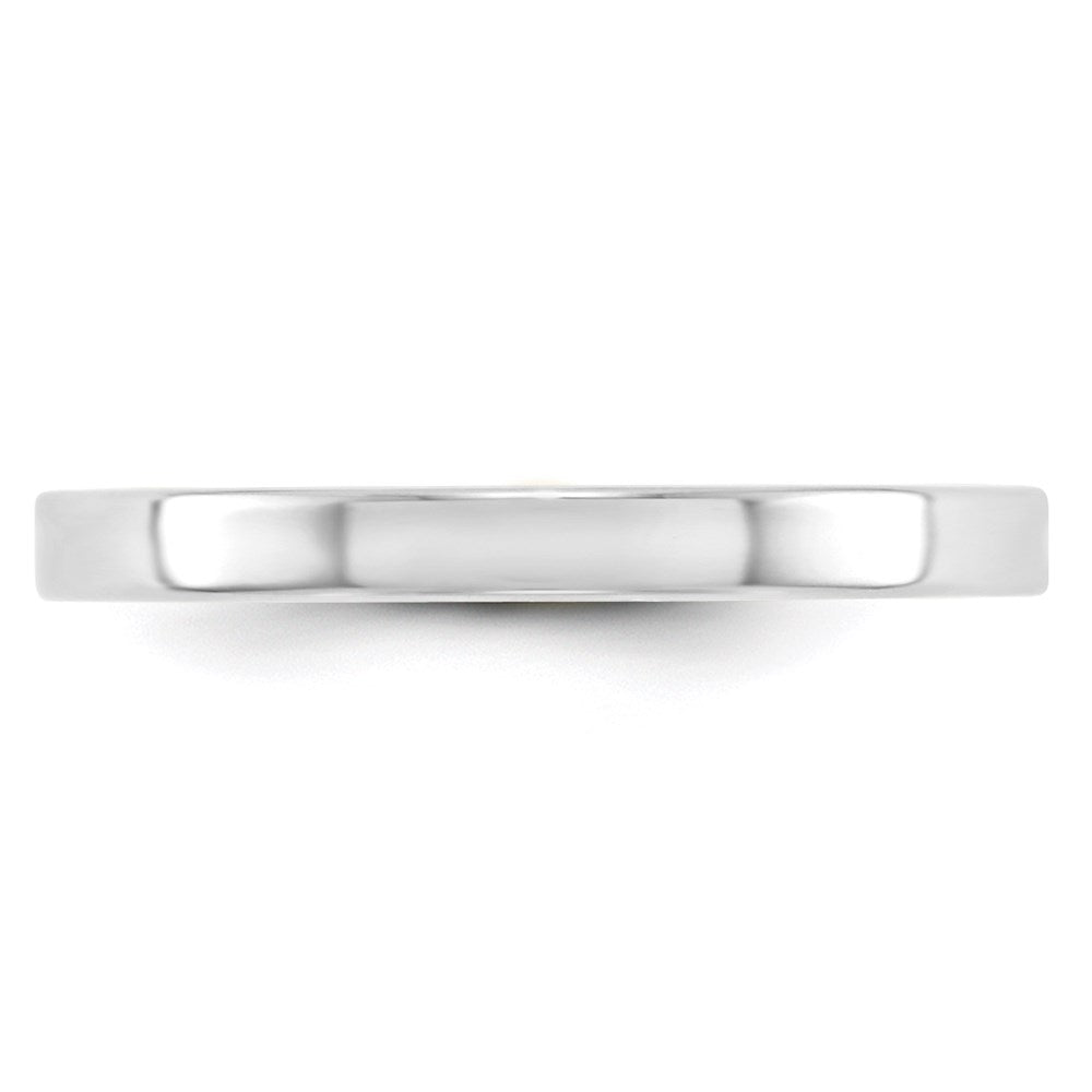 14k White Gold 2.5mm Lightweight Flat Wedding Band Size 6