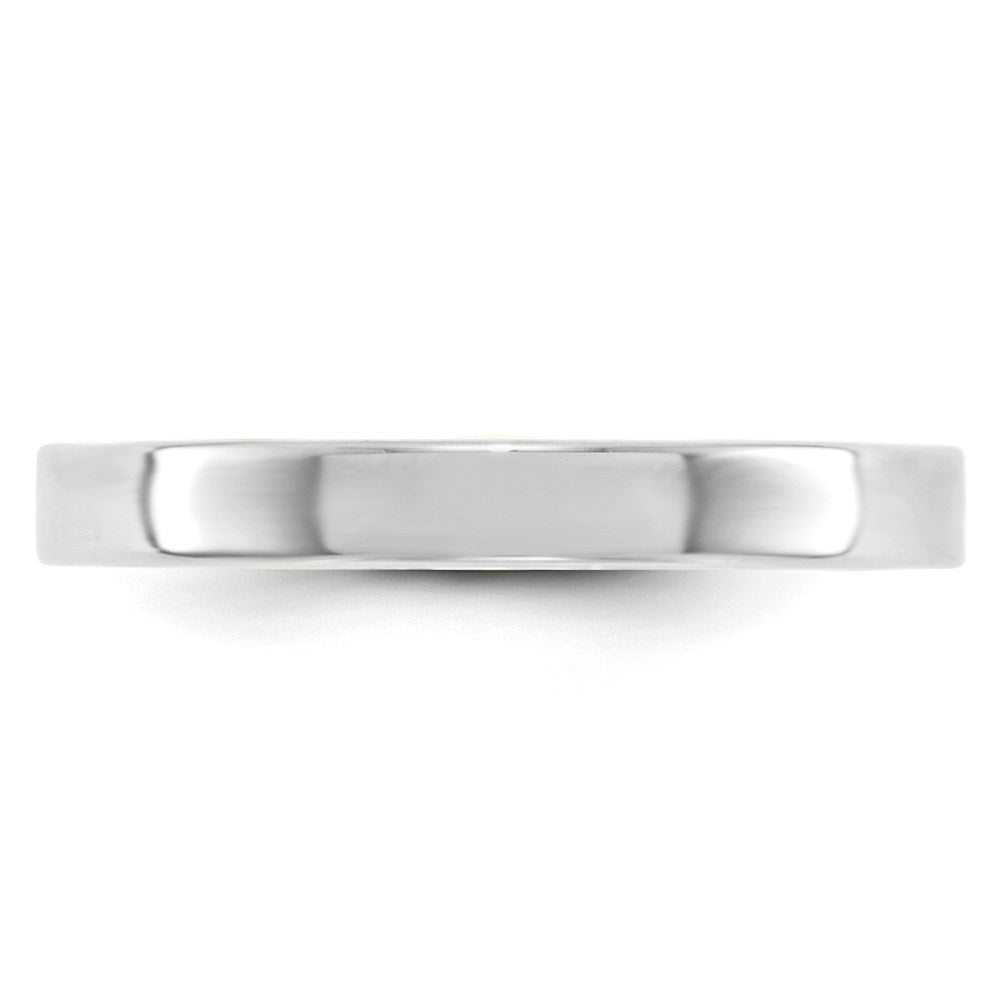 14k White Gold 3mm Lightweight Flat Wedding Band Size 11.5