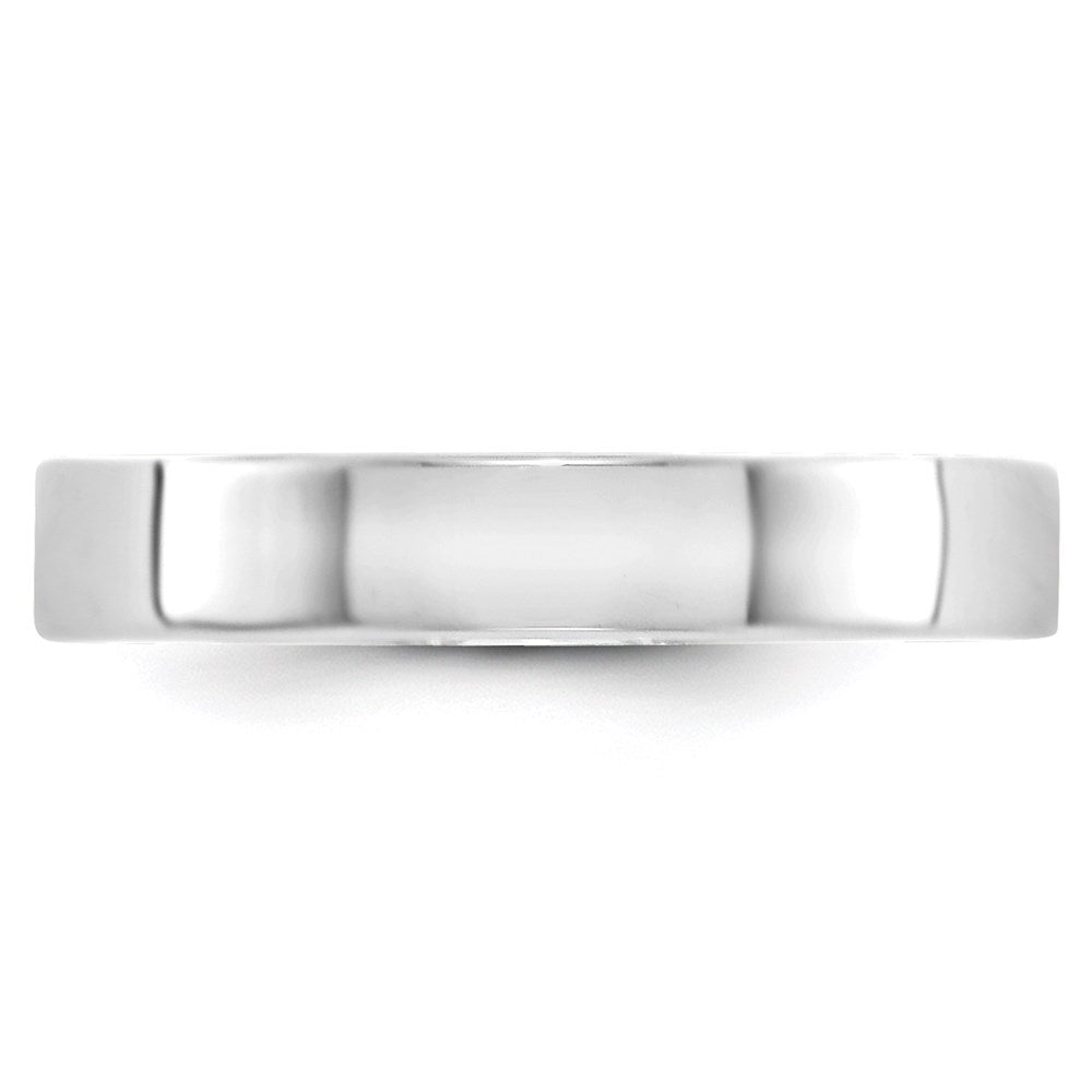 14k White Gold 4mm Lightweight Flat Wedding Band Size 9