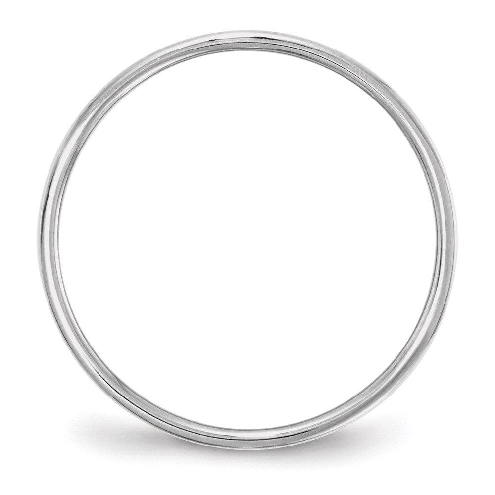 14k White Gold 5mm Lightweight Flat Wedding Band Size 12.5