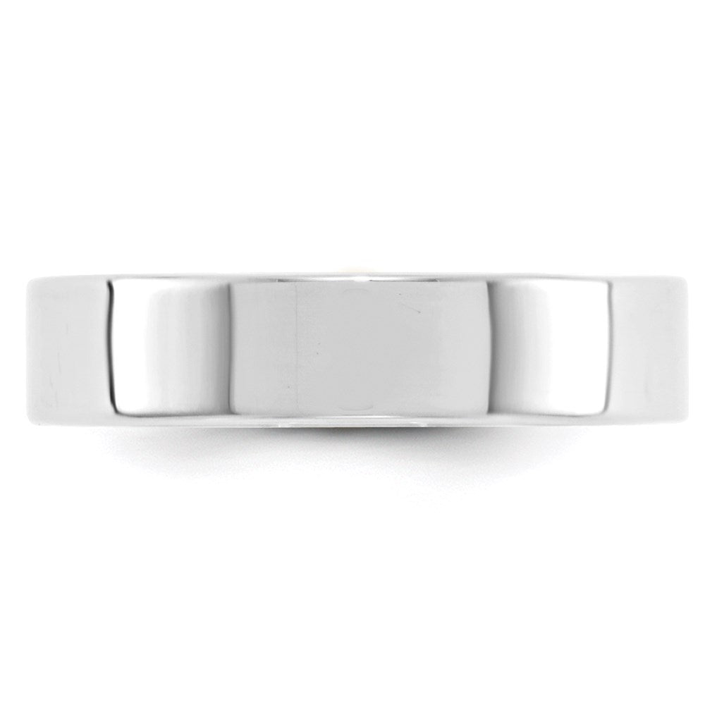 14k White Gold 5mm Lightweight Flat Wedding Band Size 12.5