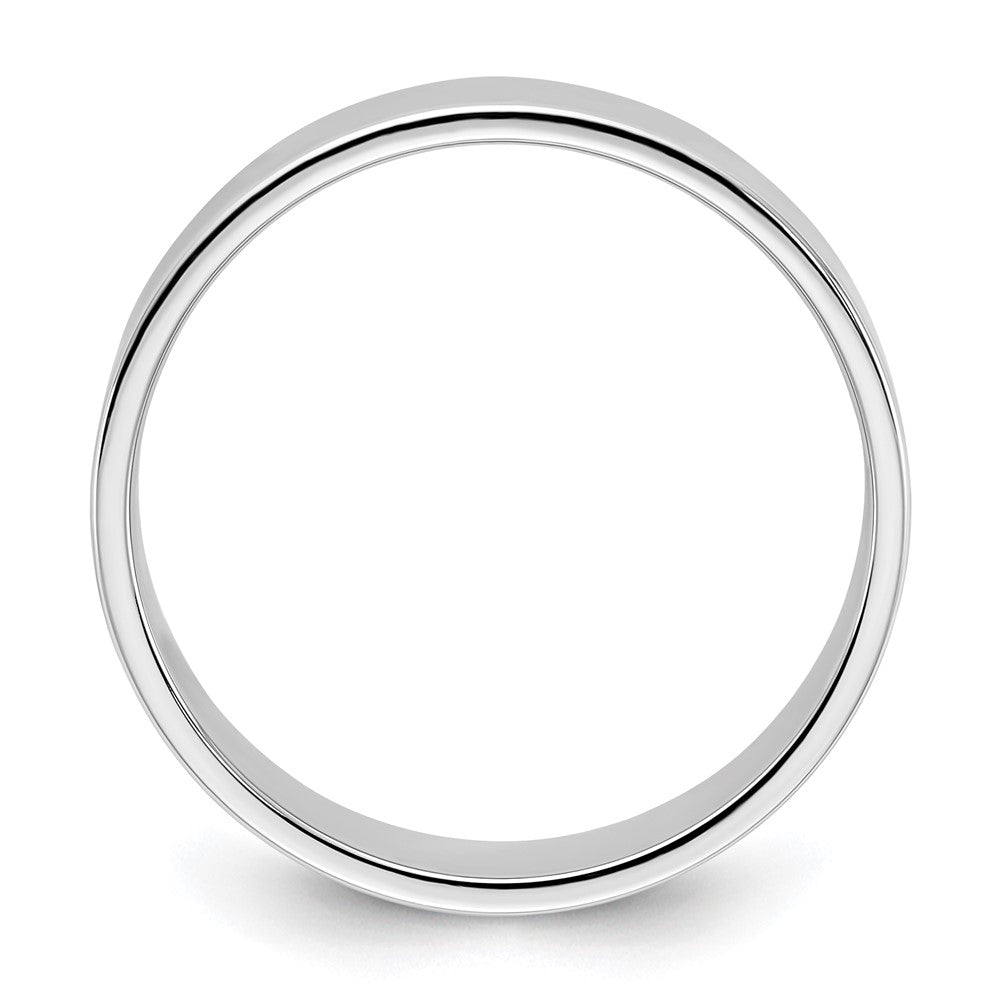 14k White Gold 6mm Lightweight Flat Wedding Band Size 4