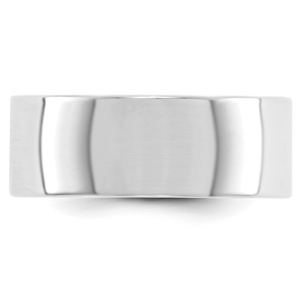 14k White Gold 8mm Lightweight Flat Wedding Band Size 5