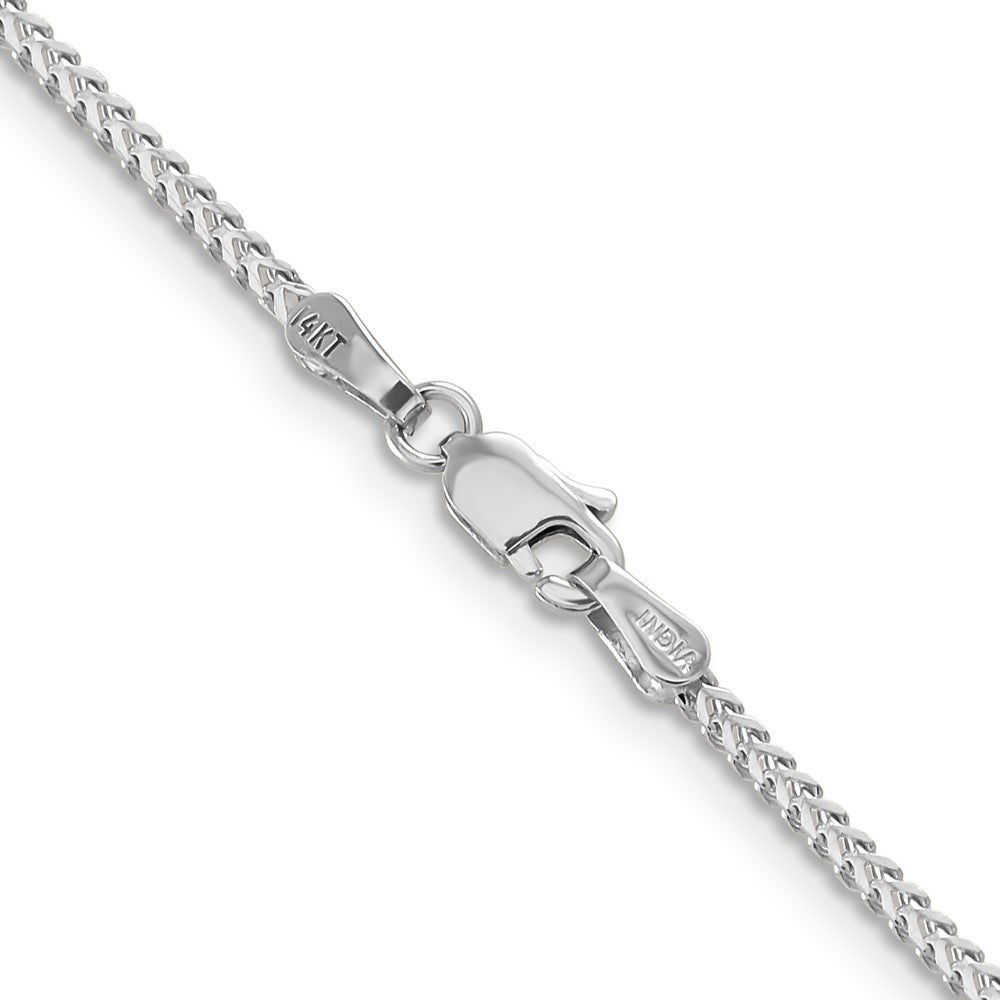 14K White Gold 18 inch 1.3mm Franco with Lobster Clasp Chain